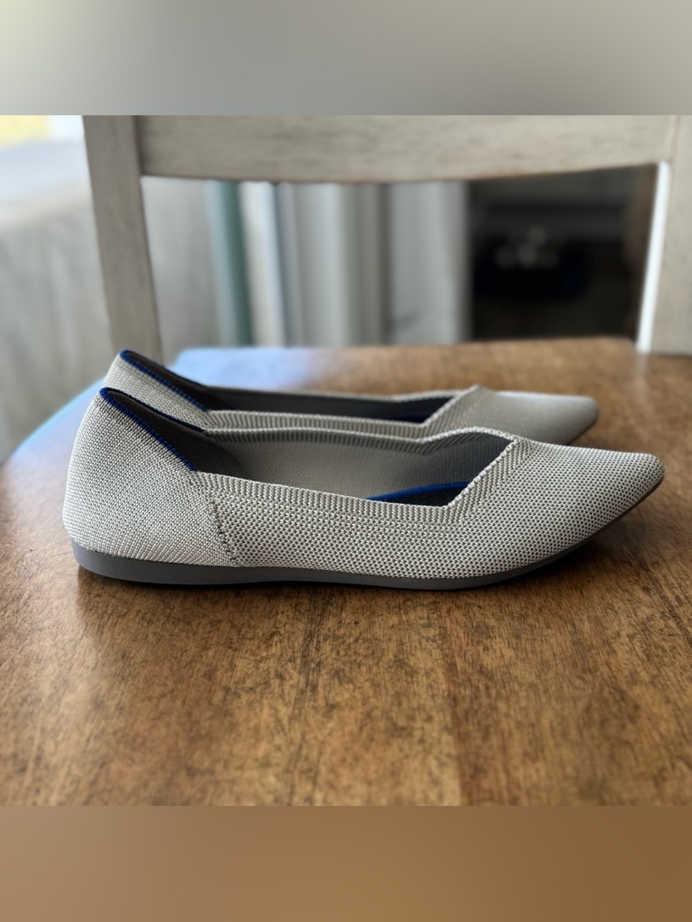 Rothy’s The Point Birdseye Flax Light Grey Flats - Picture 4 of 8